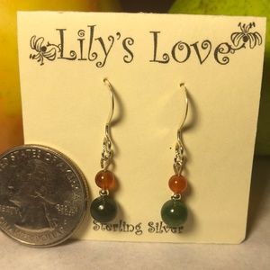 Jade and Carnelian Earrings